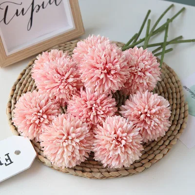 1 flower 28 см Шелковый цветочный шар круглый Хризантема - Цвет: 1 flower