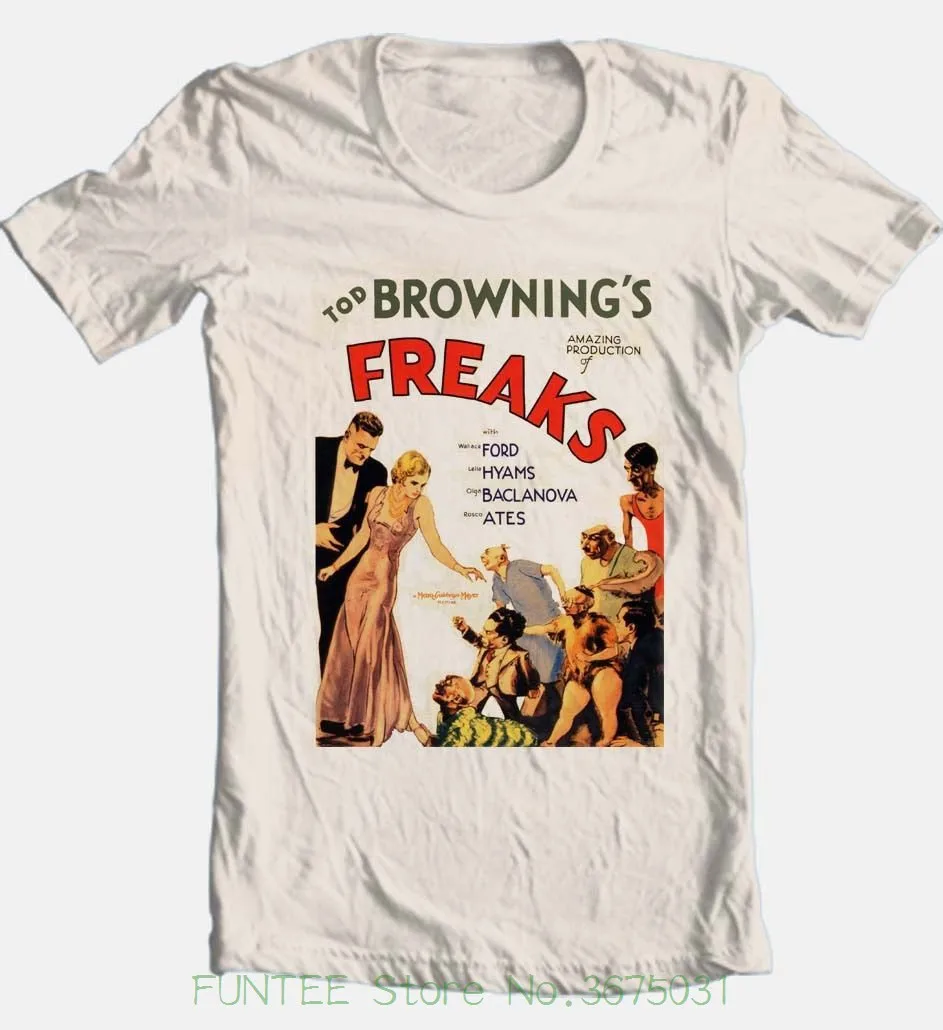 Настроить футболки Freaks фильм футболка классический ужасов ретро 100% хлопок