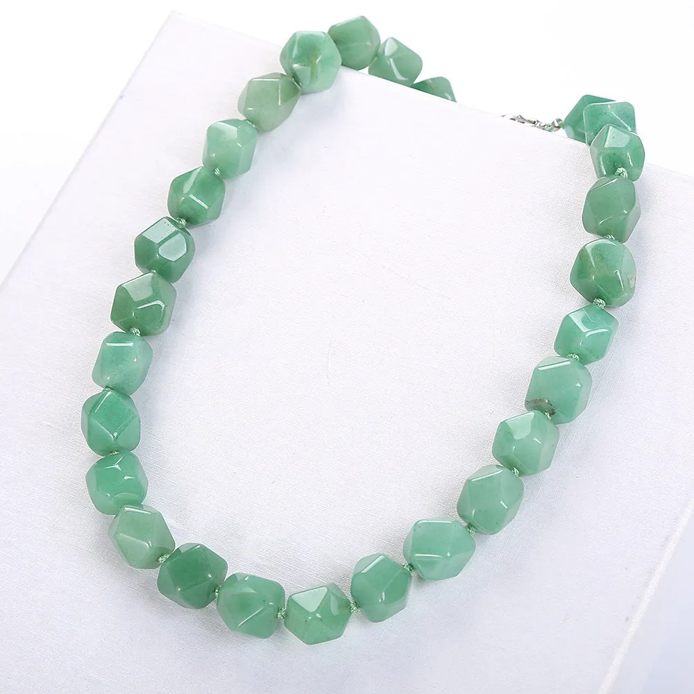 3A натурального драгоценного камня зеленыйм агатом Нерегулярные ожерелье с