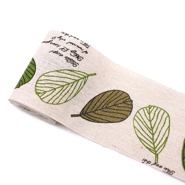 Green leaves 6,5 см х 2 м) мульти дизайн "ручной работы" печатная хлопковая кружевная лента шитье свадебное украшение из ткани подарочная упаковка Рождественская лента - Цвет: Green leaves