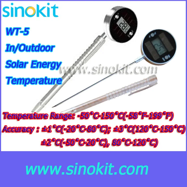

Wholesales 2 pieces Probe Type Solar Energy Digital Thermometer - WT-5