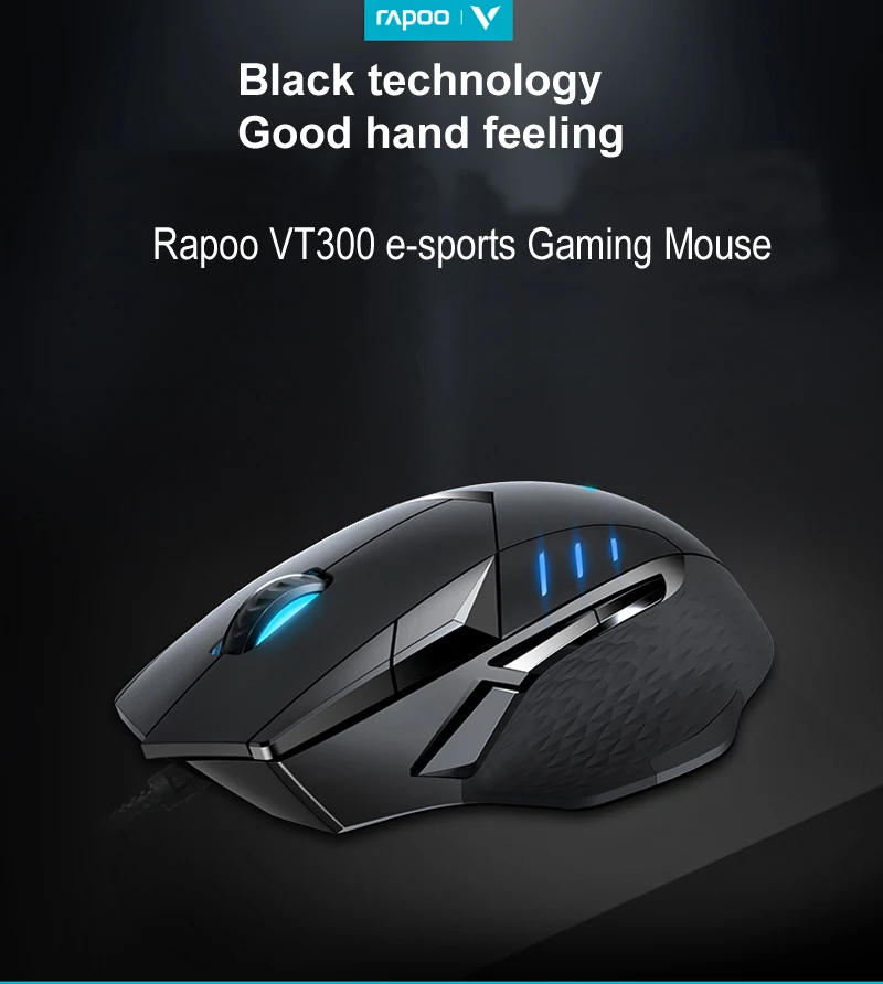 Rapoo ИК Оптическая Проводная игровая мышь 6200 dpi 10 программируемых кнопок компьютерная геймерская мышь 16 м цветной волшебный RGB светильник игровая мышь