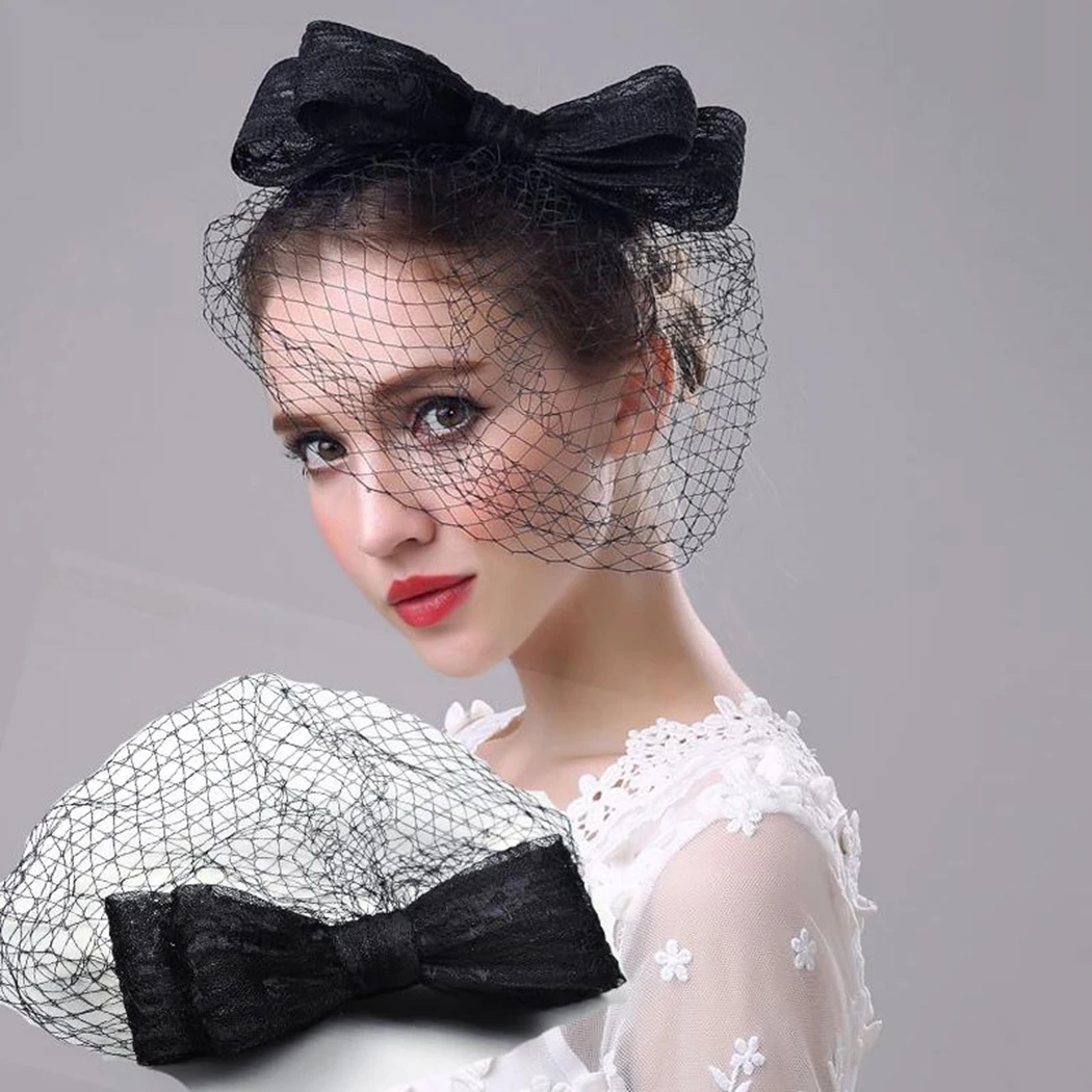 2018 Винтажная перьевая сетчатая свадебная повязка для женщин великолепная головная повязка с коктейльной шляпкой на волосы для вечеринки.