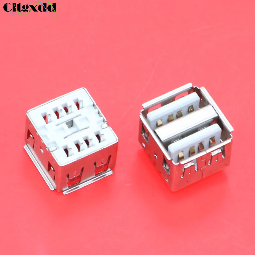 Cltgxdd 1 шт. 8 контактов двойной USB короткий корпус тип A женский 180 дюйма вертикальный