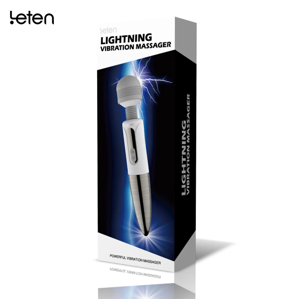 LETEN силиконовый USB Lightning AV Вибратор Волшебная палочка массажер огромная голова