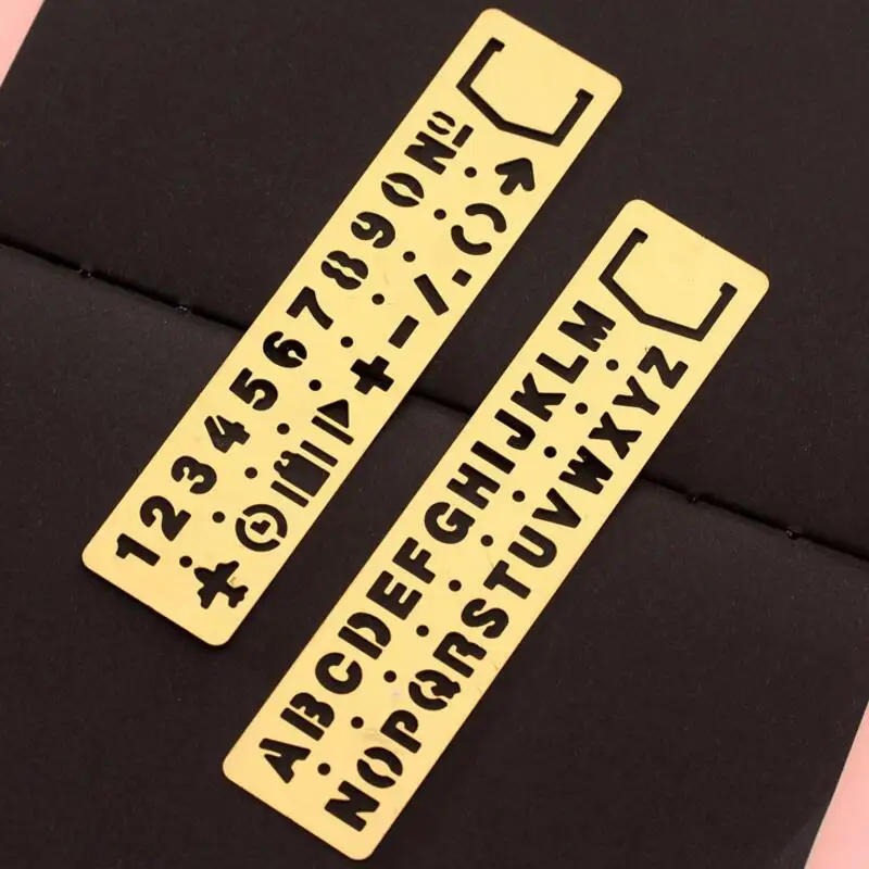 Золотой шаблон для рисования с цифрами алфавитом и линейкой многофункциональная