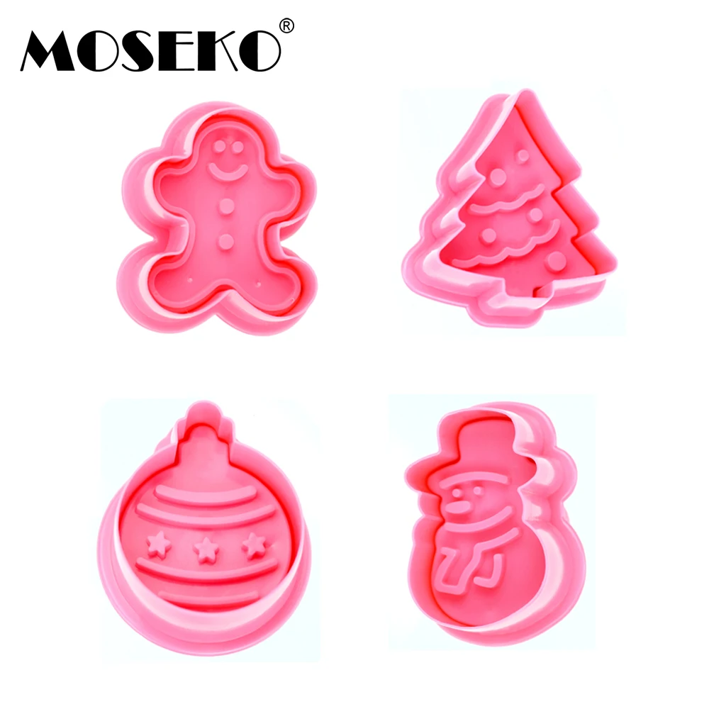 MOSEKO 4 шт. 3D Рождество Хэллоуин мультфильм печенье резак пластиковые бисквит