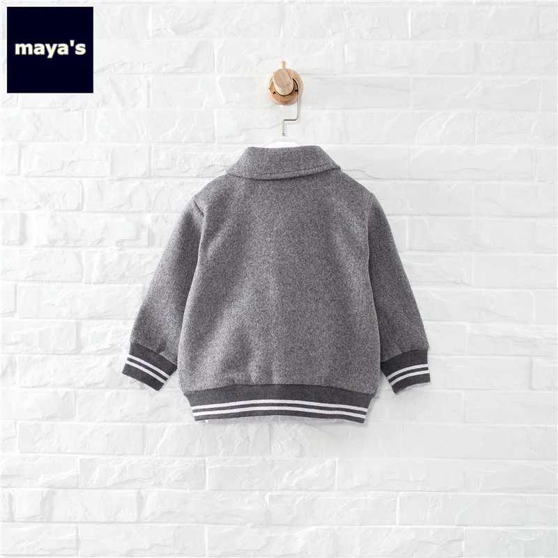 Mayas/модное серое теплое весеннее пальто для мальчиков Новая мягкая повседневная