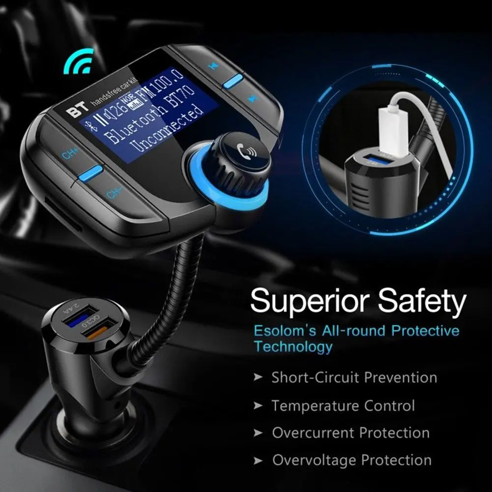 BT70 с двумя портами USB и Bluetooth адаптер Зарядное устройство MP3 полный комплект