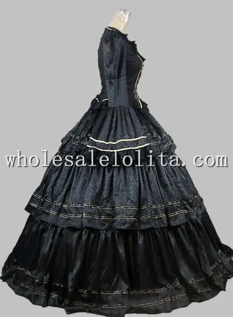 Гражданская война Викторианский парча бальное платье период выпускного вечера