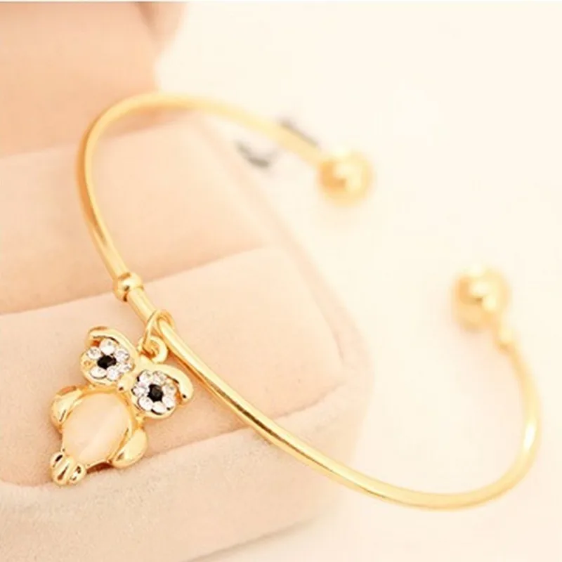 Женские и мужские браслеты с милыми кошачьими глазами Золотой/Серебряный