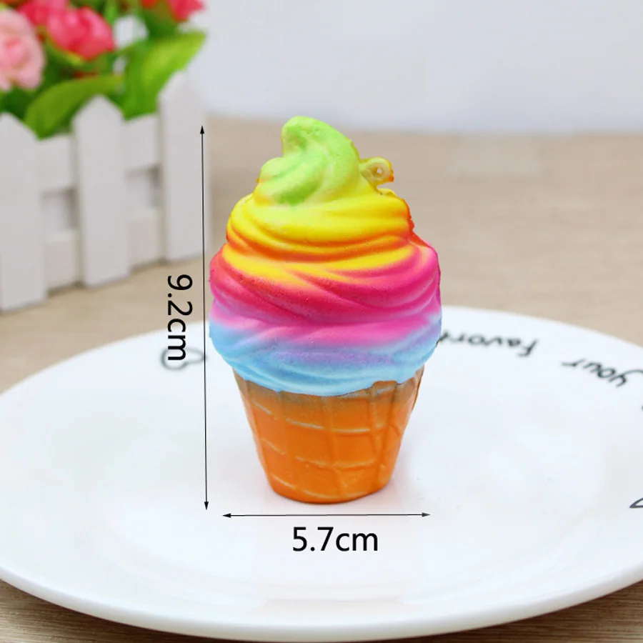 Funny Squishy Toy Rainbow Ice Cream Super Slow Rising Squeeze Sweet Cake Anti-Stress Kid Gift Squishies Novelty Fun Toys |