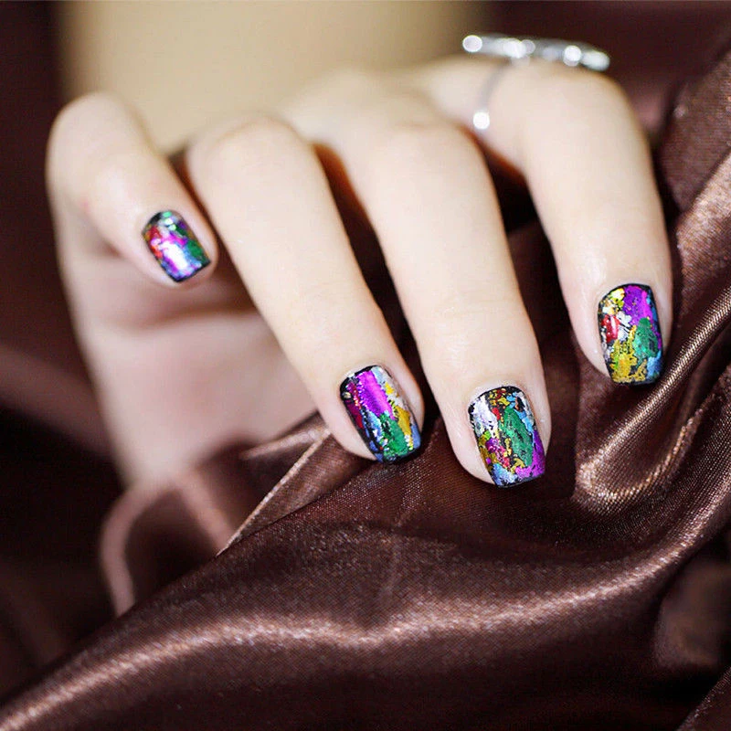 Много 50 шт. фольги ногтем Книги по искусству Стикеры этикеты DIY передачи s Советы