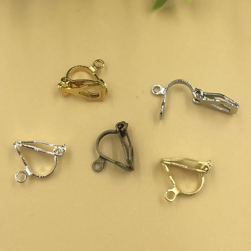 20 шт. зажим для ушей золотой серебряный цвет застежка серег основа без пирсинга