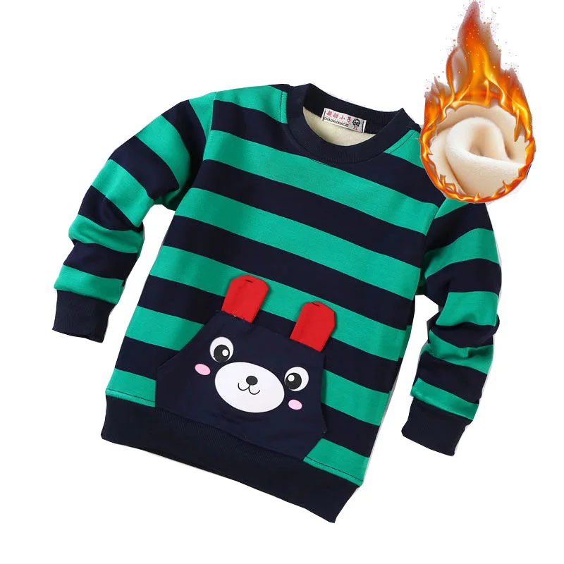 Полосатые рубашки для мальчиков флисовые топы детей вельветовый Детский свитер