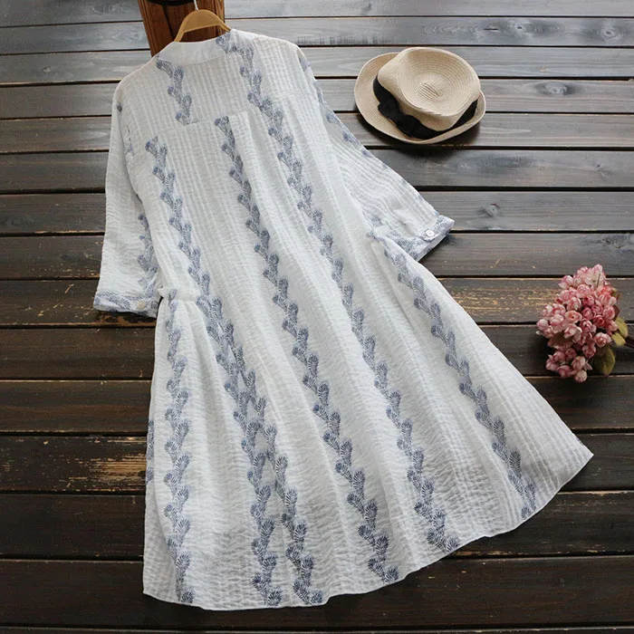 2018 Новое весеннее женское платье Mori Girl с воротником стойкой цветочным принтом