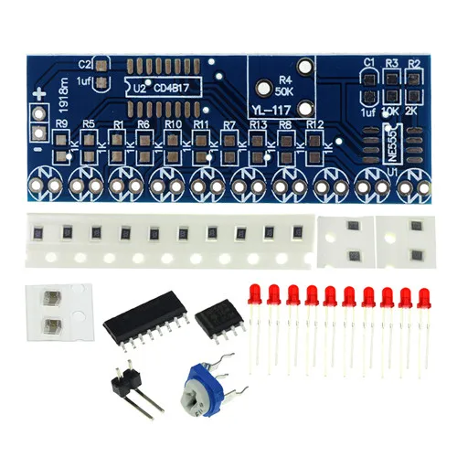 NE555+ CD4017 светильник вода течёт светильник светодиодный модуль для DIY Kit школьное образование лаборатория - Цвет: Light Water DIY