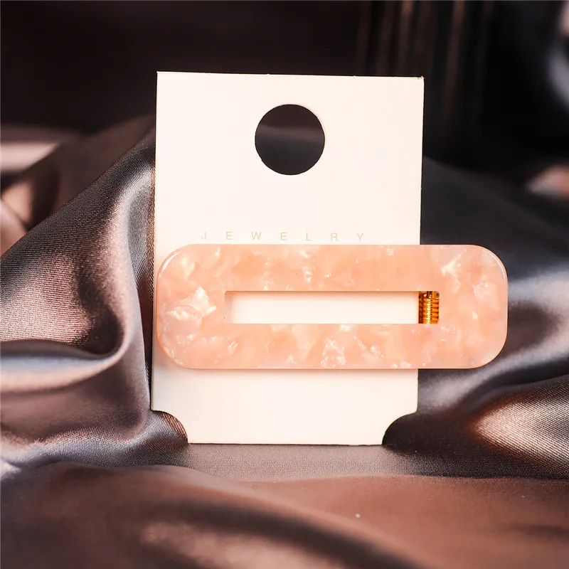 Square Light Pink Карамельный цвет Смола Капля воды/прямоугольная заколка для волос для девочек заколки для волос сладкий Повседневный инструмент для укладки заколка для женщин девушки головные уборы Подарок - Цвет: Square Light Pink