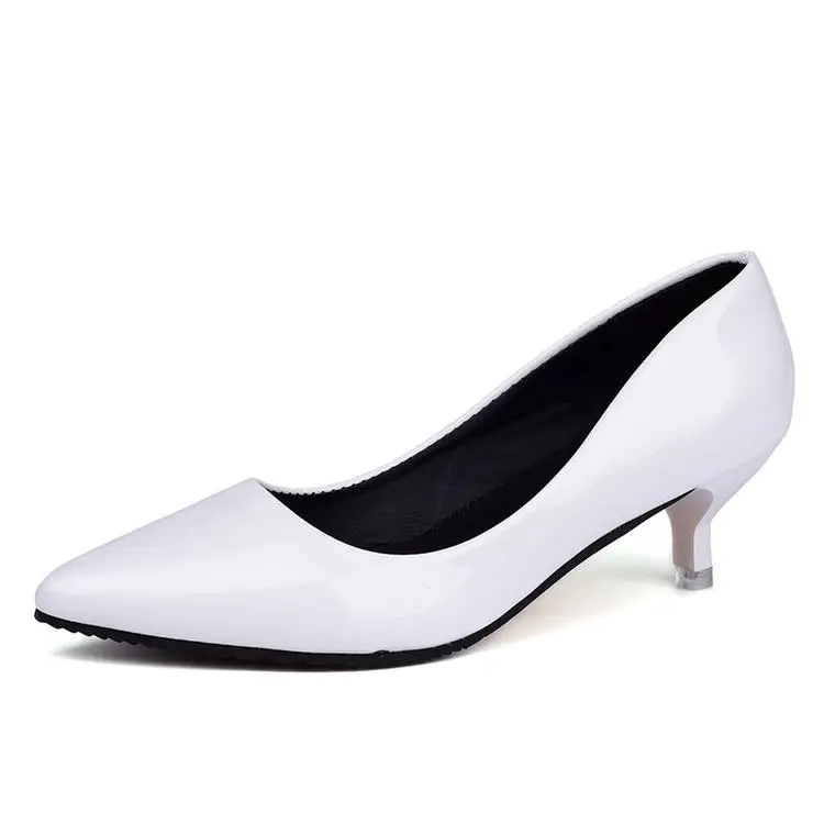 White 4CM Г. Женские туфли-лодочки Демисезонные женские свадебные туфли на высоком каблуке с острым носком пикантная обувь на высоком каблуке для женщин 10 см \ 7 см \ 4 см - Цвет: White 4CM