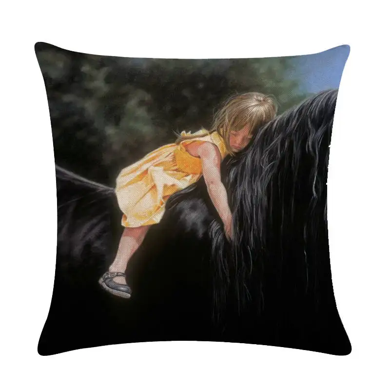 Распродажа квадратная подушка для домашних животных собак с людьми чехол