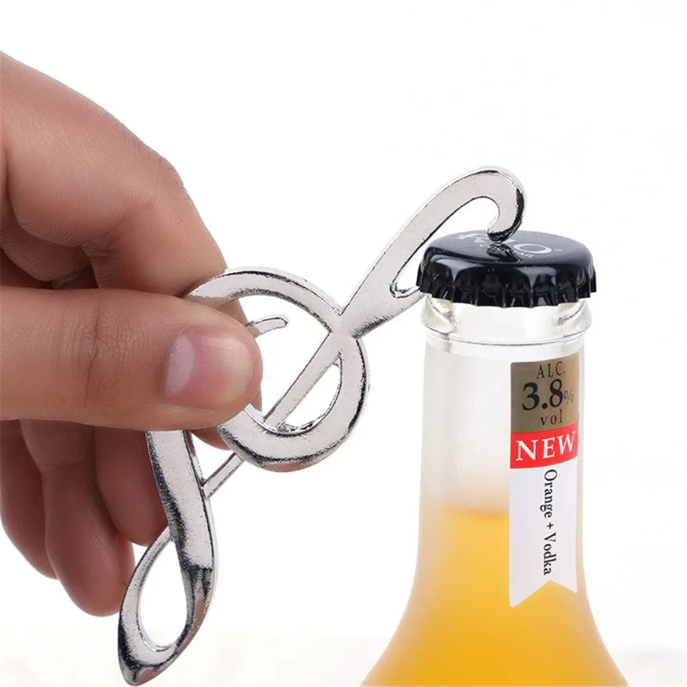 

Creative metal music note water bottle opener wedding favor jar can key beer openers kitchen opening tools