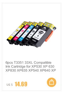 5 шт. 3351XL чернильный картридж совместим с Epson XP-530 XP-630 XP-830 XP-635 XP-540 XP-640 XP-645
