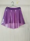0,4 мм, латексные юбки, женская фиолетовая Сексуальная Милая Короткая юбка, размер меньше