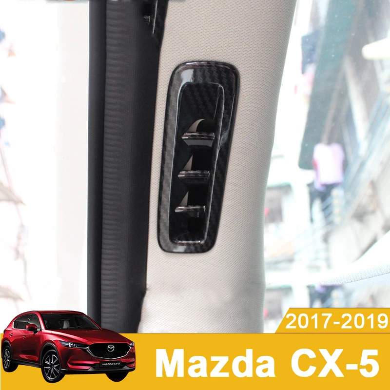 Для Mazda CX 5 CX5 2017 2018 2019 углеродное волокно внешний вид A Pillar Air Vent Surround чехол и кольцо