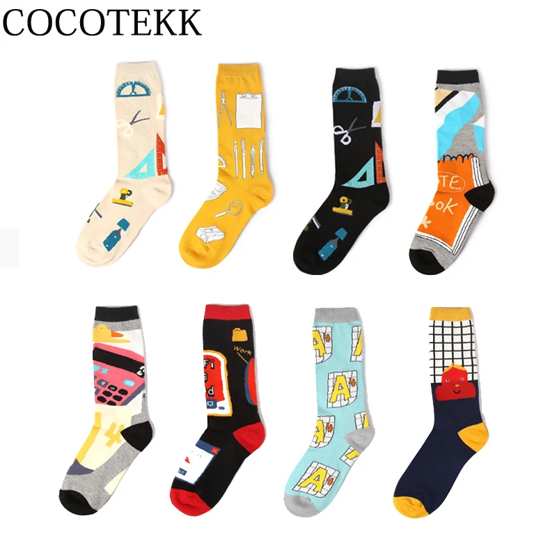 Новые модные дизайнерские носки COCOTEKK из чесаного хлопка для женщин и мужчин