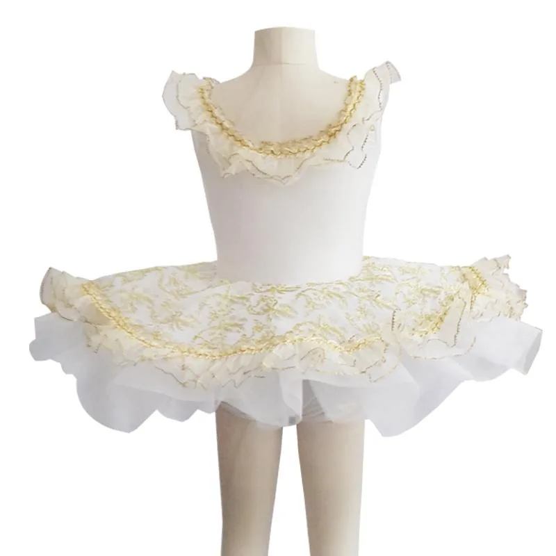 Кружевная вышитая балетная пачка для девочек танцевальная женская одежда трико