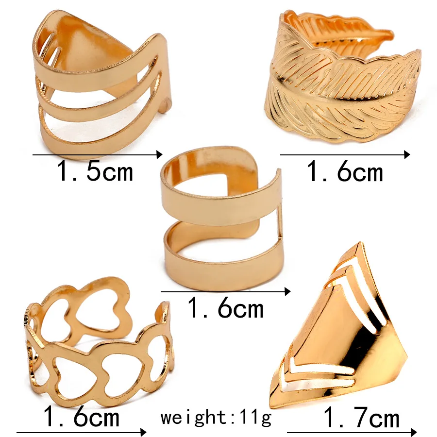SexeMara модные 5 шт./компл. трендовые в стиле панк круглые кольца середина пальца