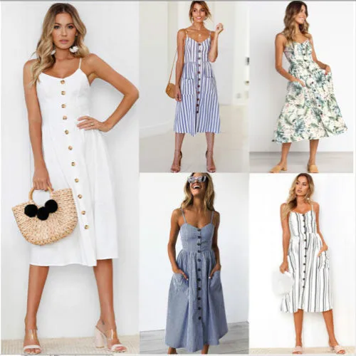 Модное женское летнее длинное платье в стиле бохо платья полоску без рукавов на