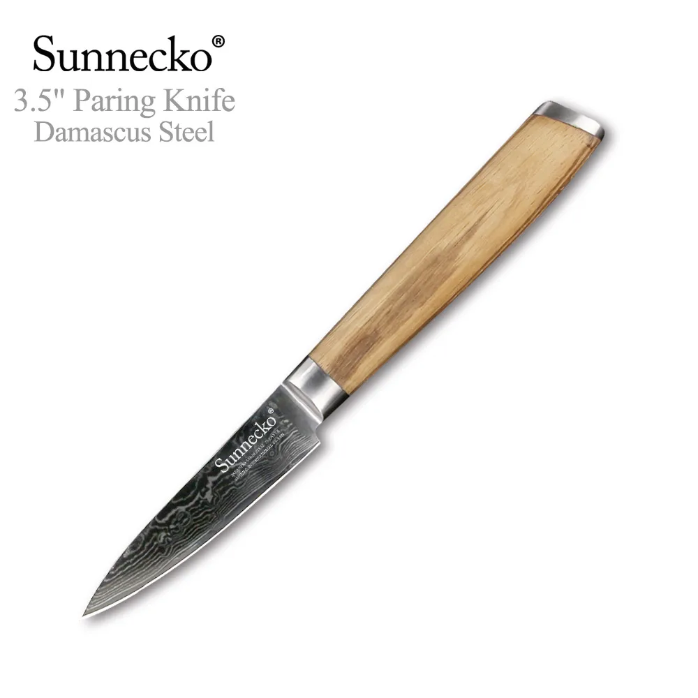 Нож для чистки Овощей и сашими SUNNECKO 3 5 дюйма острый нож из дамасской стали с