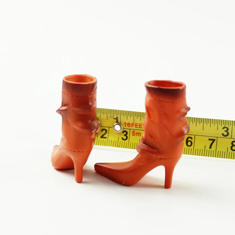 

1/6 Orange Middle Long Boots High Heels for 12''Bodies with Detachable Feet
