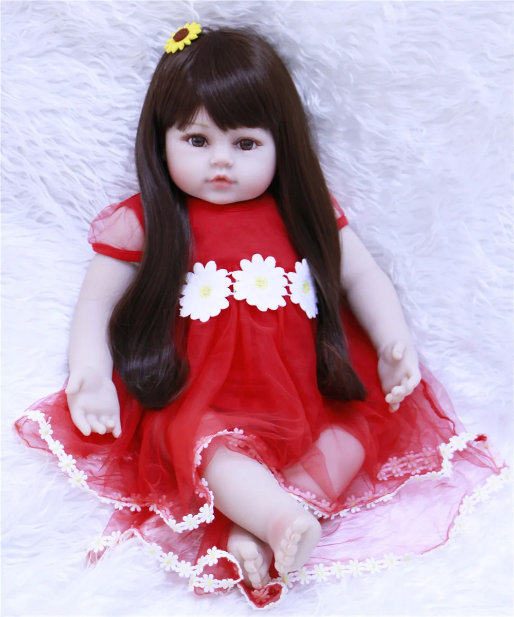 

Pursue pink Princess 58 cm Reborn doll soft Silicone Reborn Real Baby alive Dolls for Sale bebes Dolls for Girls gift toy