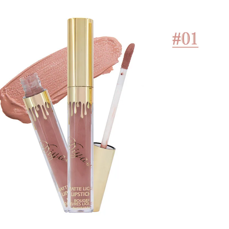 Брендовая матовая губная помада для макияжа стойкая жидкая водостойкая телесный