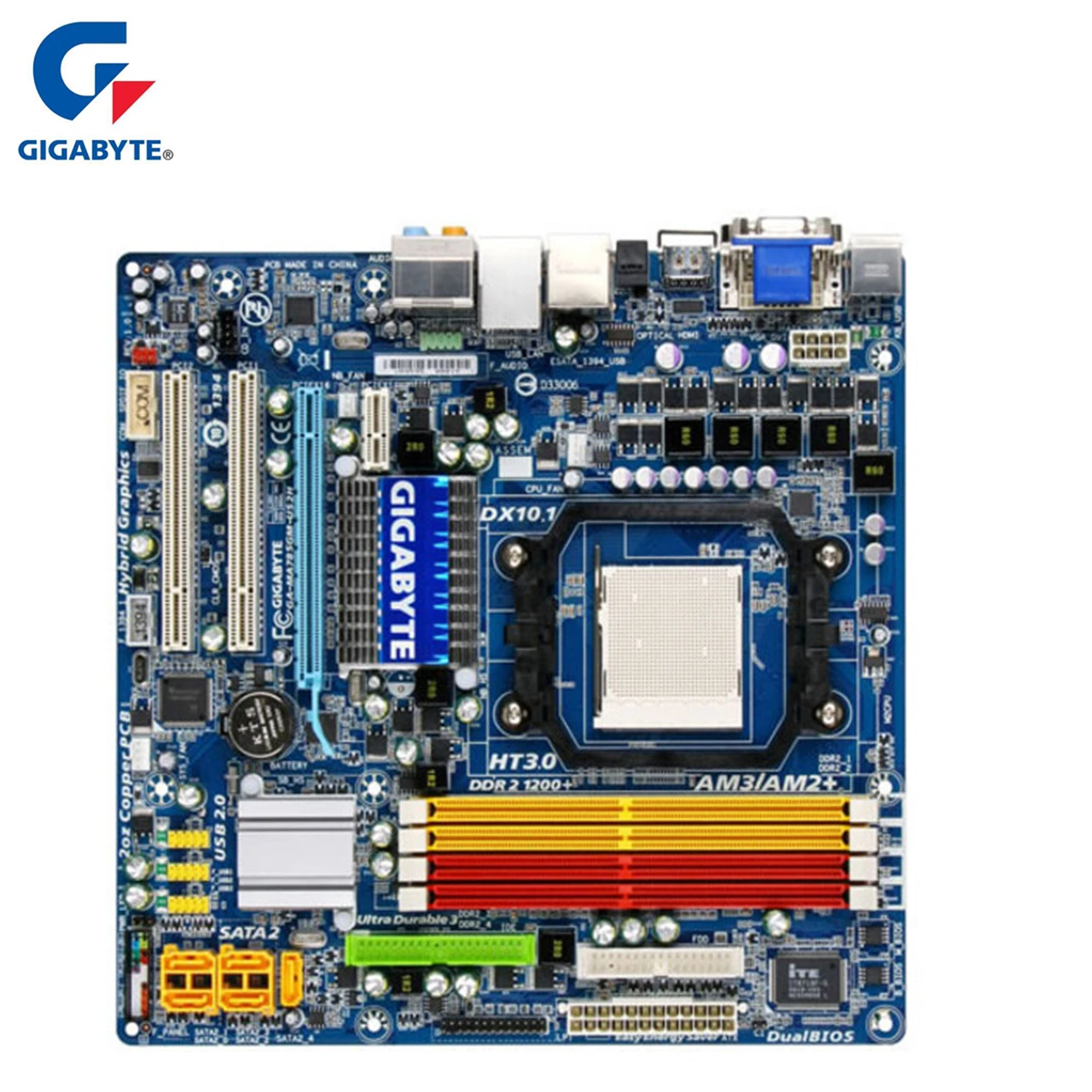 Gigabyte GA MA785GM US2H материнская плата для AMD 785G DDR2 USB2.0 16GB AM2/AM2 +/AM3 настольная