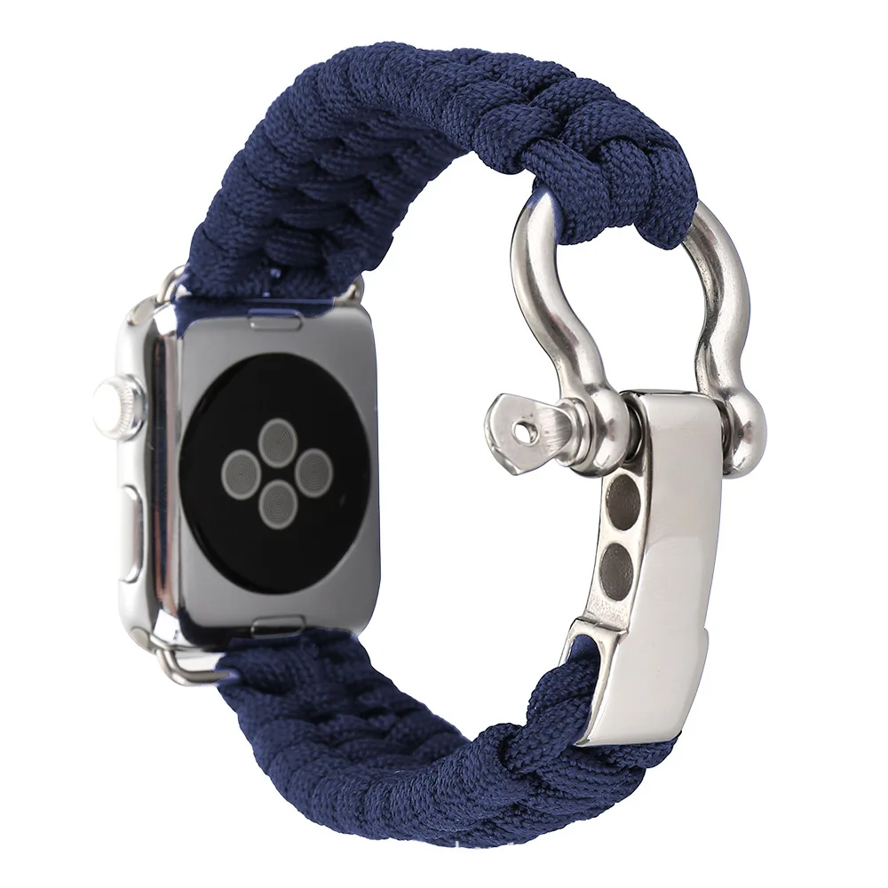 Для iWatch Apple Watch 38 мм 42 мужской браслет из нейлоновой веревки для выживания ремешок