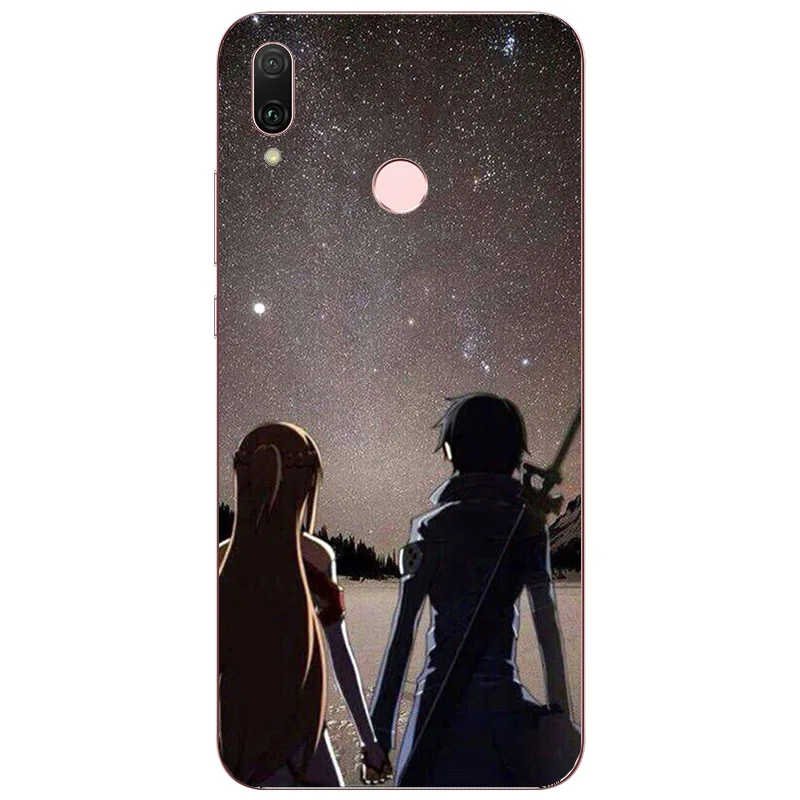 Силиконовый чехол с принтом Sword Art Online для Huawei P20 Lite Pro Y9 Prime 2018 2019 Honor 8A 8C 8X Max 9A 9C 9S 30