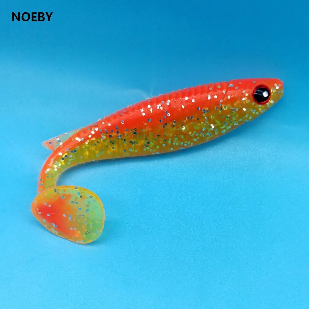 NOEBY 4 шт./лот Рыба форма рыбы мягкие приманки 8 г/10 см цветов рыболовный червь