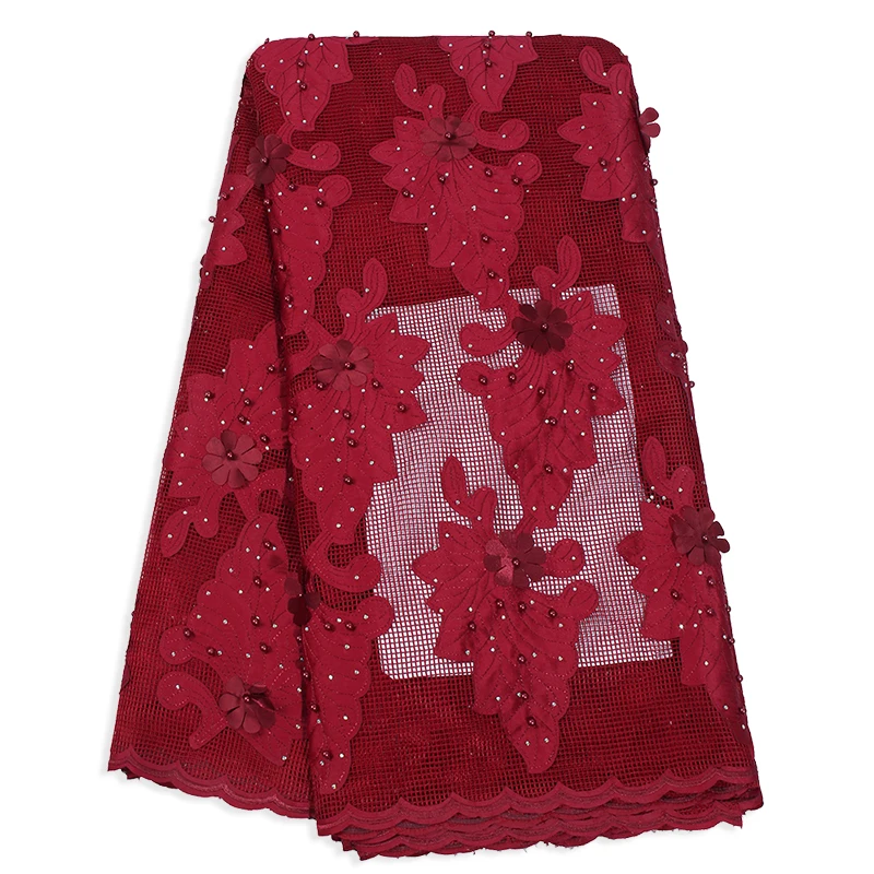 Bestway African lace Fabric Laser Rhinestones For Women Party Dresses 2020 3D Beads High Quality Nigerian Fabrics Lace Materials | Дом и сад