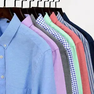 Мужская Повседневная рубашка NIGRITY в клетку с длинным рукавом, модель 2019 года, облегающая мужская деловая рубашка из ткани Оксфорд, брендовая мужская одежда, размеры