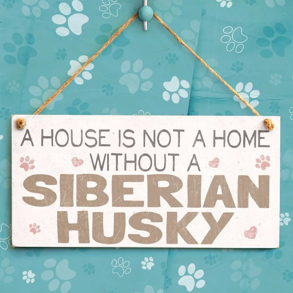 Meijiafei A House Is Not Home Without Siberian Husky - Sweet Dog Sign/ Plaque 10&quotx5&quot | Дом и сад