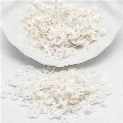 matte white Блестки, 6 мм, цветочные блестки, свободные, блестки, лентеджелас, рукоделие и шитье, ПВХ, пайетки, фурнитура, бижутерия, ремесла, 20 г - Цвет: matte white