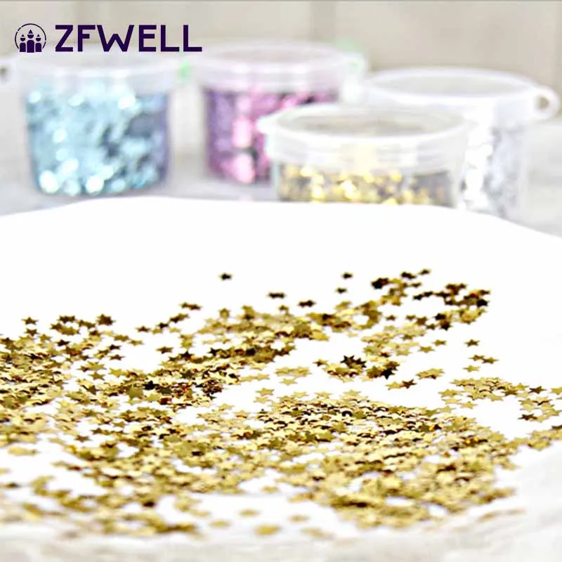 ZFWELL золотые и Серебристые Синие Маленькие блестки цвет звезды тема шар воздушные