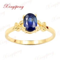 xin yi peng 18 k yellow gold inlaid 1 3 carat natural sapphire ring women ring elegant and generous
