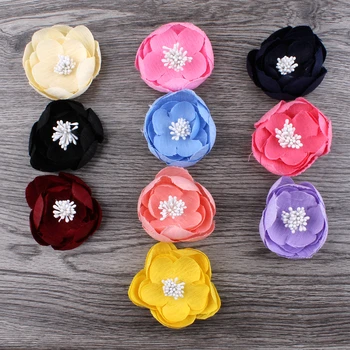 5pcs/lot 5cm 10colors Newborn Artificial Felt Flower For Girls Apparel/Hair Accessories Handmade Fabric Flowers For Headbands 1