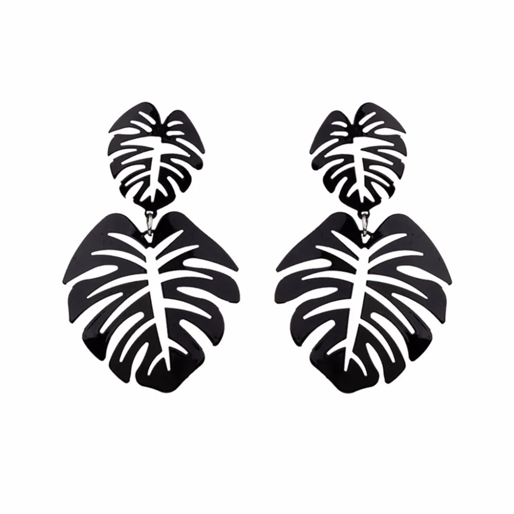 Серьги в виде листиков Сплав Полые простые удобные Роскошные Модные женские