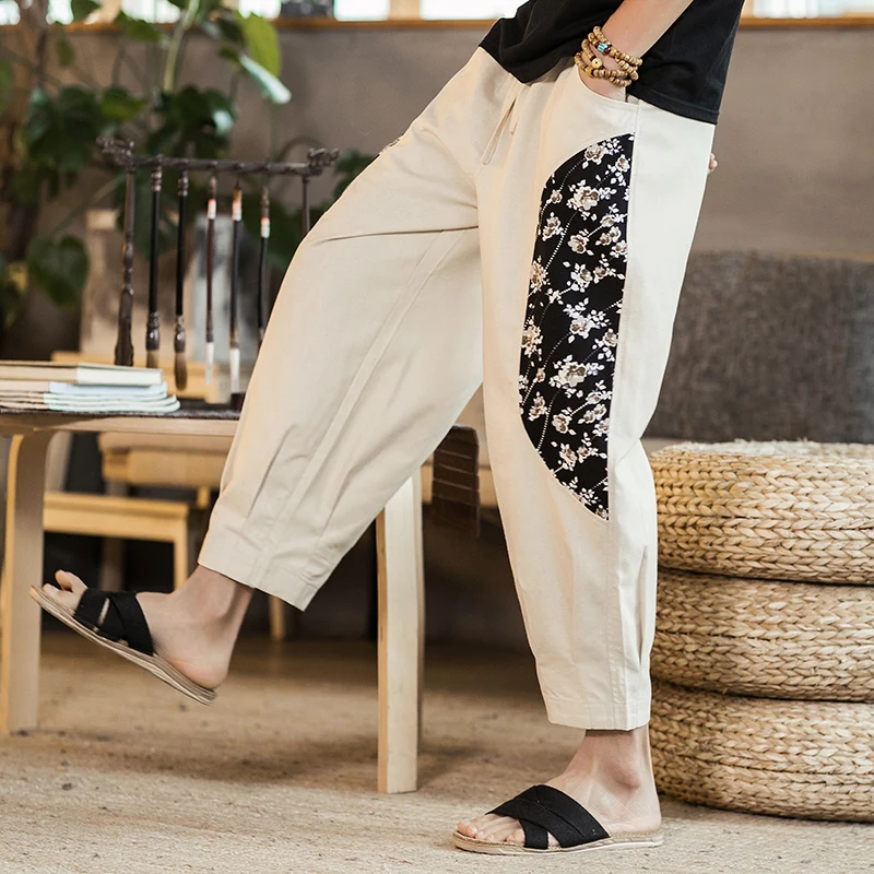 2018 лето в Национальный Таможенный Лен девять часть брюки человек Для досуга