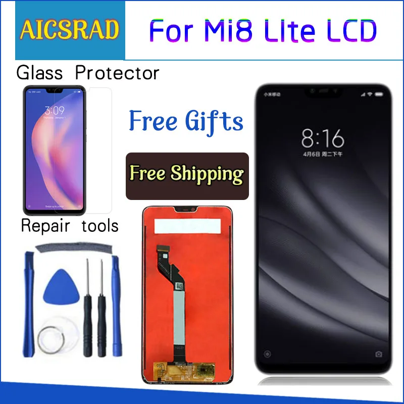 ЖК дисплей для Xiaomi Mi 8 Lite с сенсорным экраном и дигитайзером в сборе 10 точек